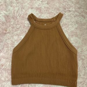 Aerie Ribbed Brown Crop Top